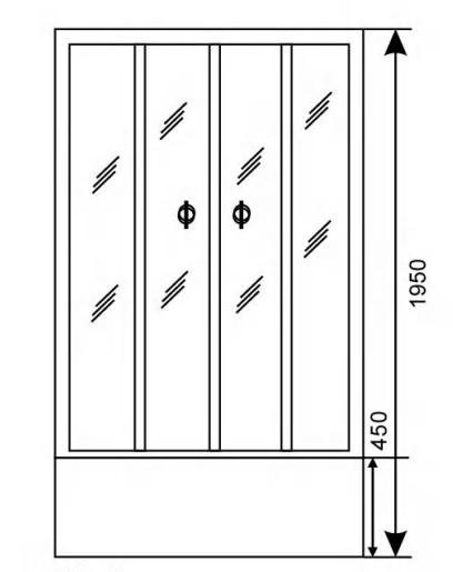 Квадратный уголок Душевые кабины высокий порог подвижной поднос 800 X 800 Душевой корпус
