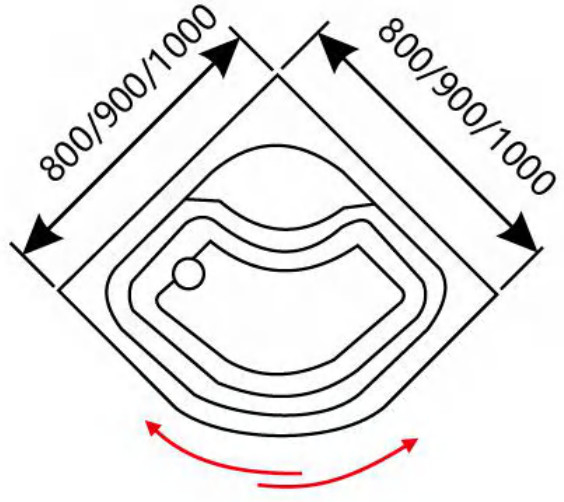 Квадратный уголок Душевые кабины высокий порог подвижной поднос 800 X 800 Душевой корпус