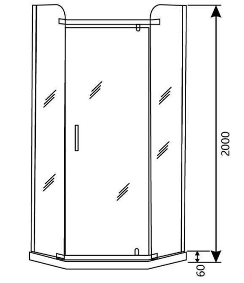 3/8in Толщина грилл образца стеклянные душевые кабины Диверсифицированные вращающиеся двери душевой корпус